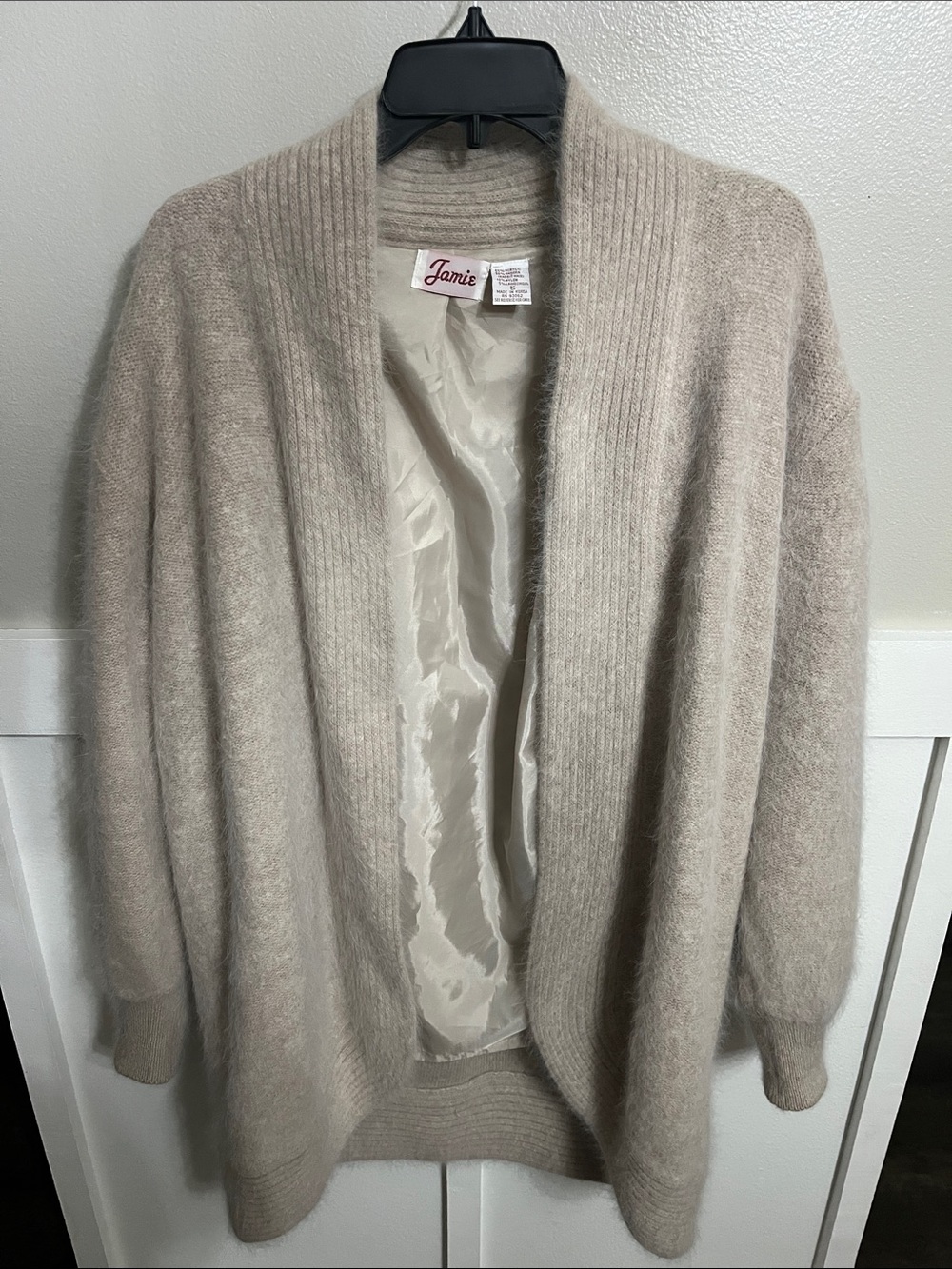 Jaime Vintage longline open front angora cardigan sweater. Sz Sm oversized